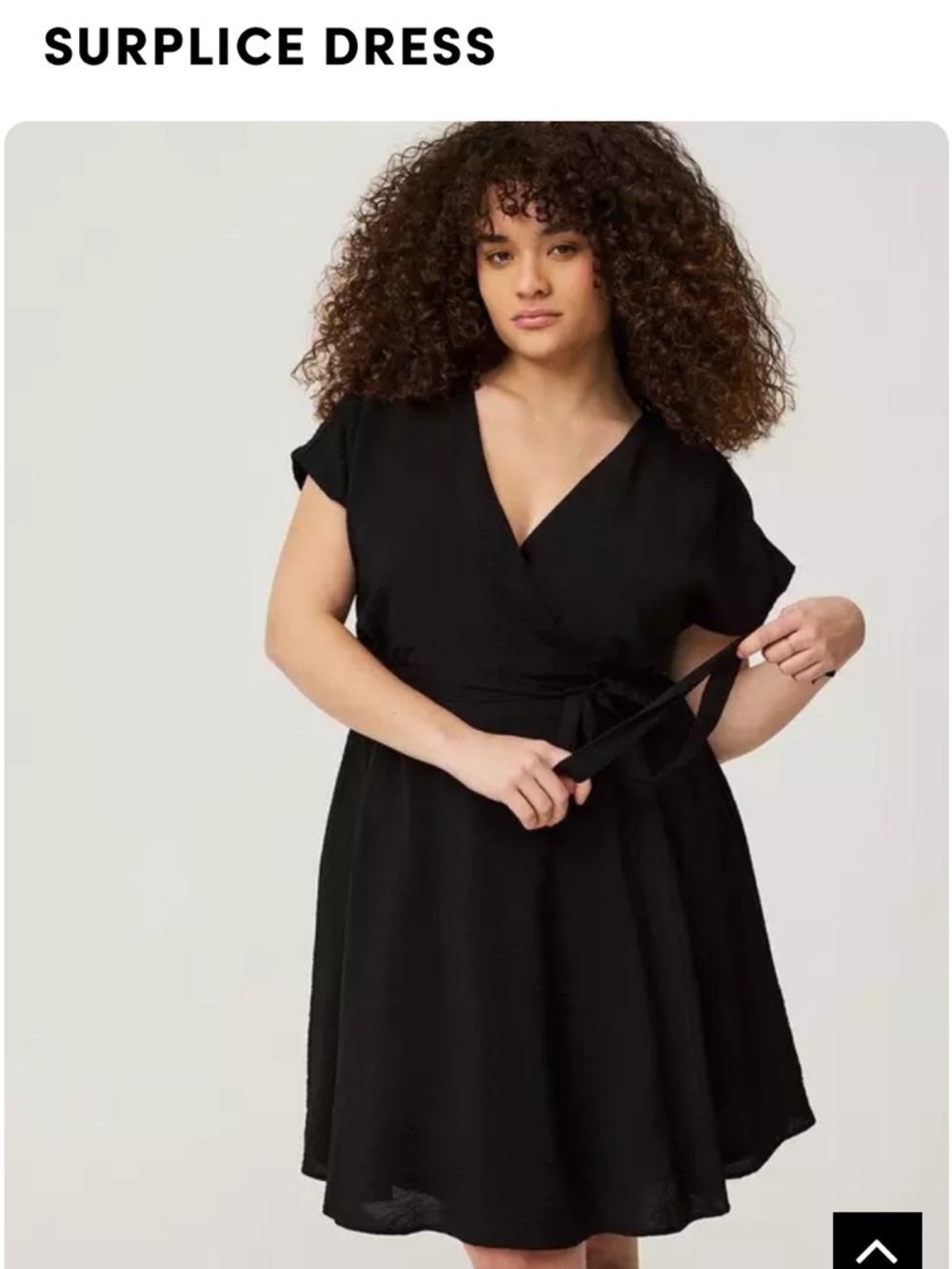 Torrid Black Surplice Skater Dress Self-tie Mini Flowy Cap Sleeve Sz  2X